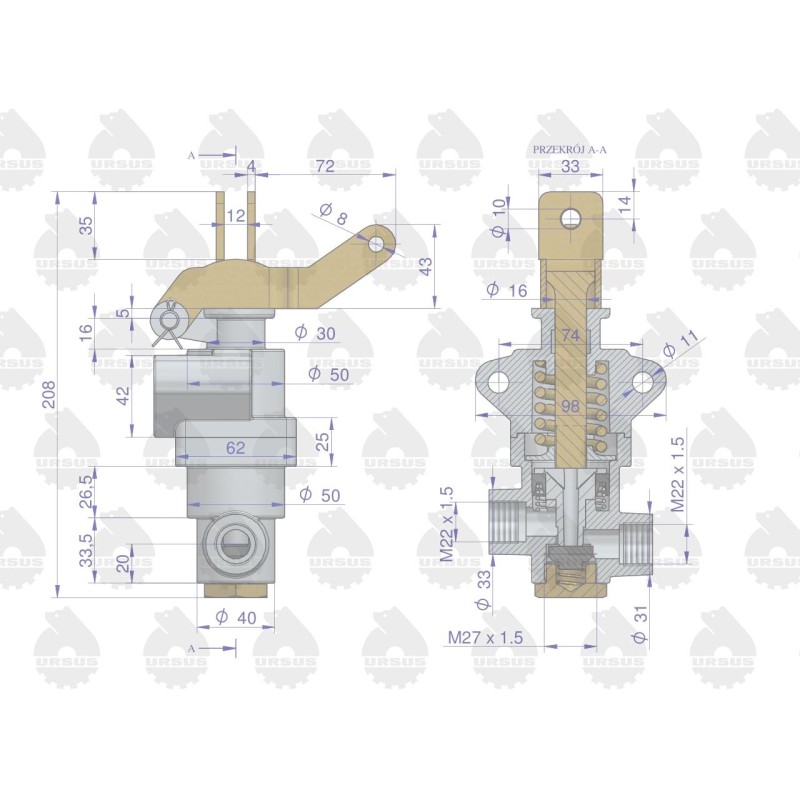 Zawór hamulcowy 956828 C-360 ORYGINAŁ URSUS