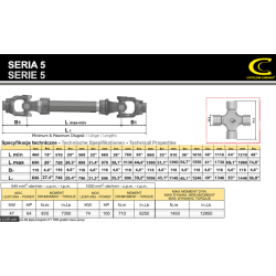 WAŁ PRZEGUBOWY "CATTELONI CARDANO" OP5.101.960.105 (830 Nm) + sprzęgło cierne