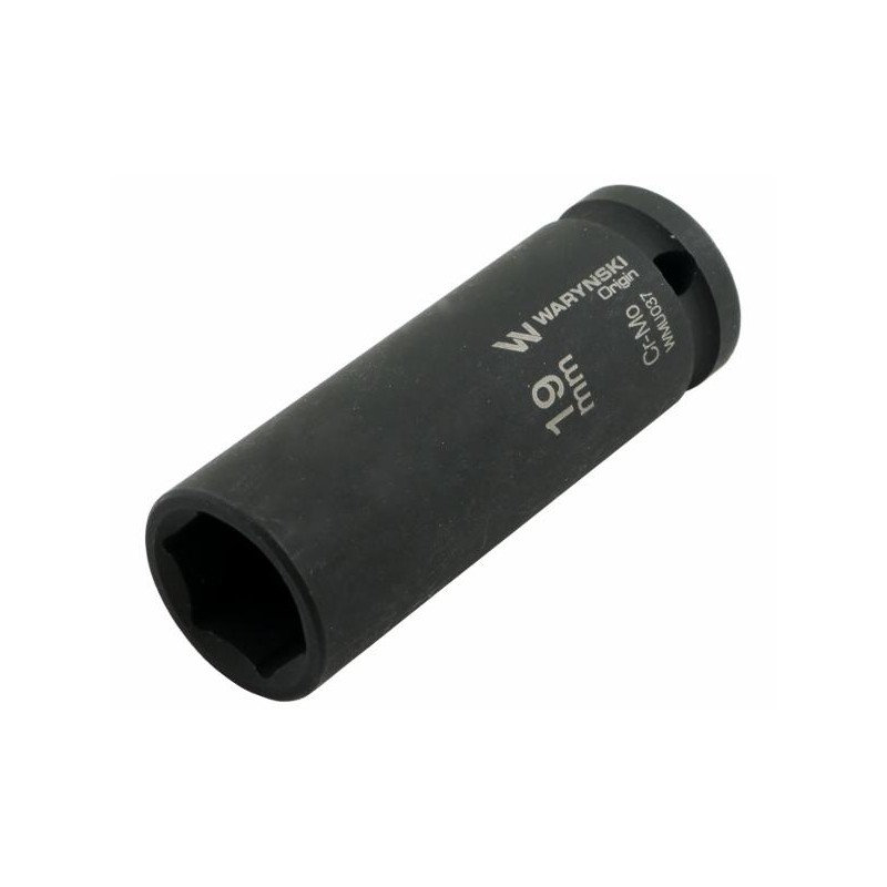 Nasadka udarowa sześciokątna długa 1 2 19 mm CrMo DIN 3129 Waryński