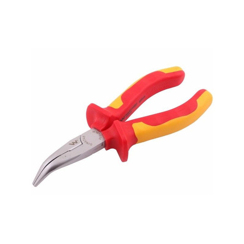Szczypce izolowane, wydłużone wygięte 160 mm VDE Waryński