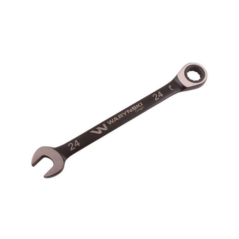 Klucz płasko-oczkowy 24 mm z grzechotką 72 zęby standard ASME B107-2010 Waryński