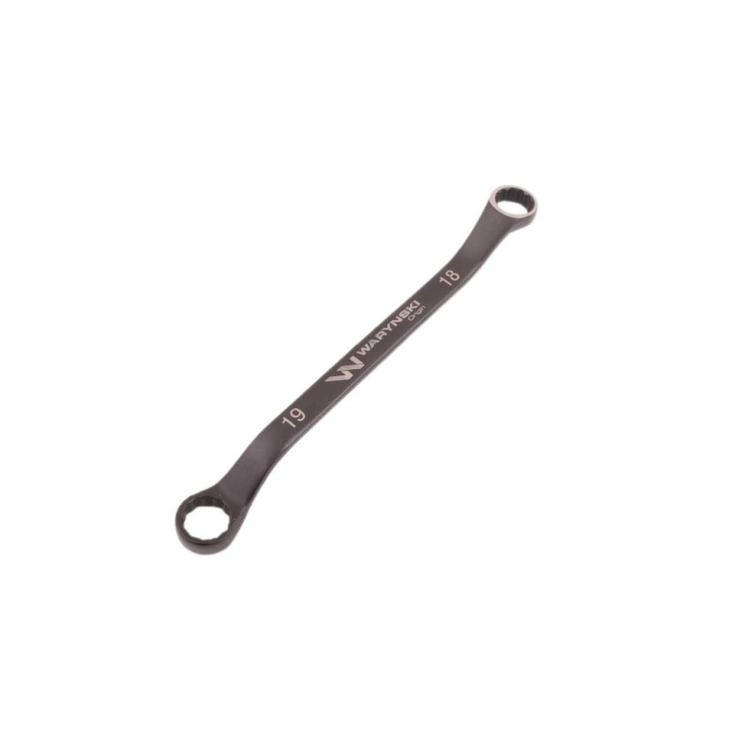 Klucz oczkowy odsadzony 18 x 19 mm CrV standard ASME B107 9 Waryński