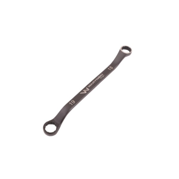 Klucz oczkowy odsadzony 18 x 19 mm CrV standard ASME B107 9 Waryński