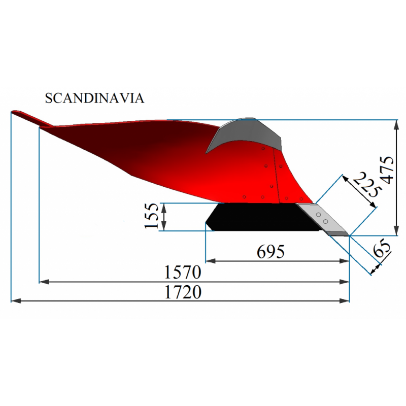 ODKŁADNICA PŁUGÓW KM LEWA "SCANDINAVIA" AKPIL