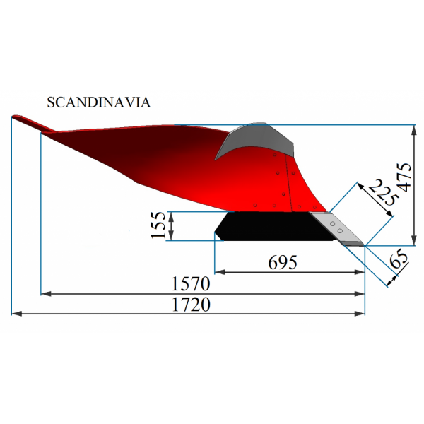 ODKŁADNICA PŁUGÓW KM LEWA "SCANDINAVIA" AKPIL