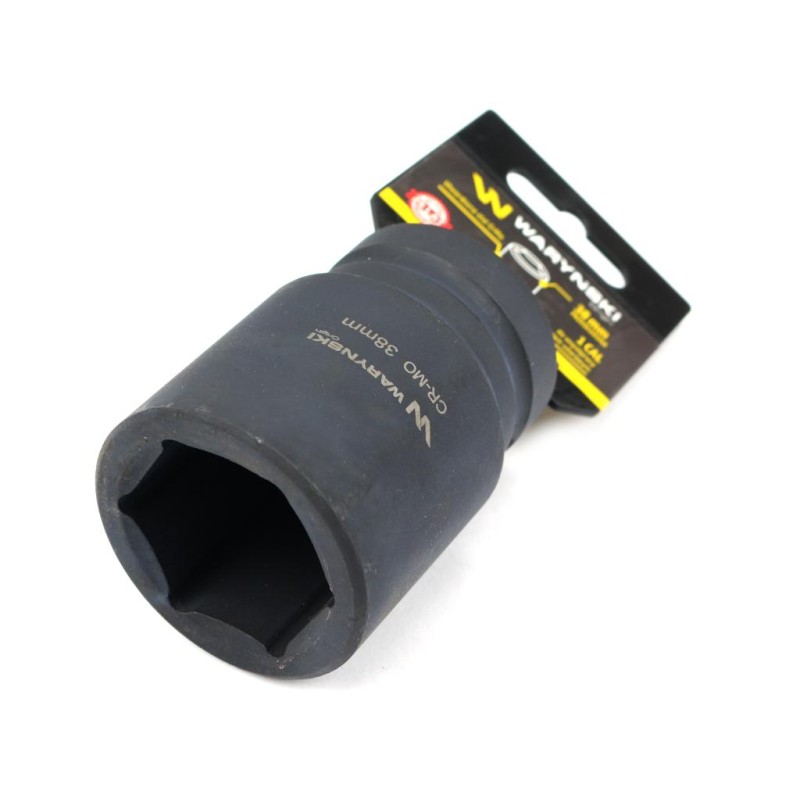 Nasadka udarowa sześciokątna 1 długa 38 mm CrMo DIN 3129 Waryński
