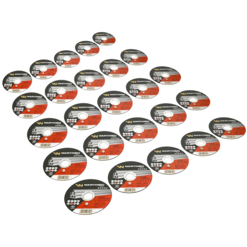 Tarcza do cięcia inoxu 125 x1 0 x22 23 mm wielopak Waryński (sprzedawana po 25 szt)