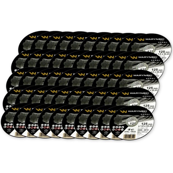 Tarcza do cięcia metalu 125 x1 0 x22 23 mm wielopak Waryński (sprzedawana po 50 szt)