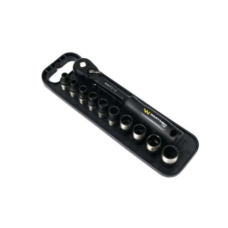 Zestaw 12 el nasadki 3 8 przedłużka 12 5 cm grzechotka 9 10 11 13 14 Waryński