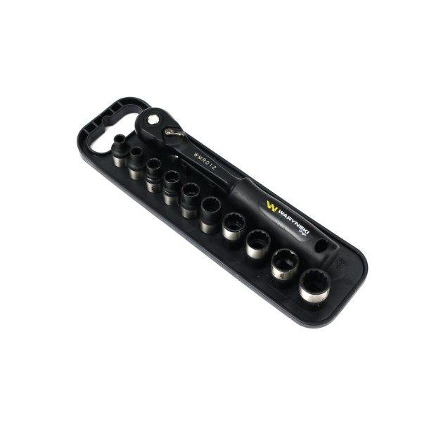 Zestaw 12 el nasadki 3 8 przedłużka 12 5 cm grzechotka 9 10 11 13 14 Waryński
