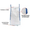 Worek BIG BAG 1000kg wentylowany 95 x 95 x 180 4 uchwyty Kołnierz Lej spustowy Tasiemka TEGER