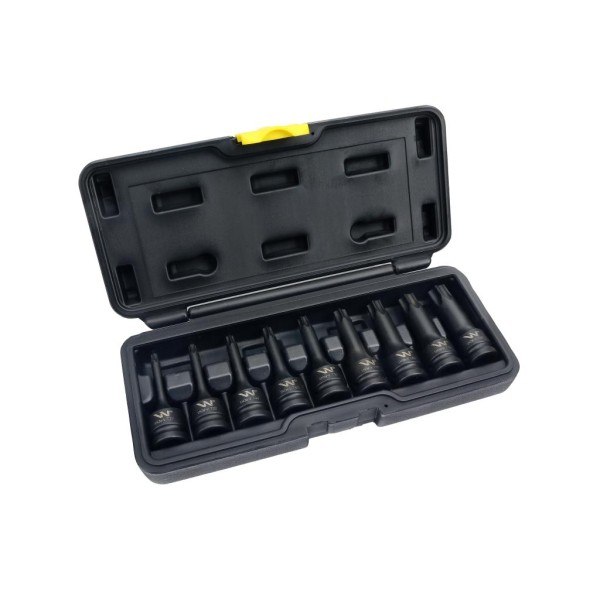 Zestaw nasadek udarowych, 1 2 typu STAR TORX 9 el ze stali CrMo, do prac w mechanice, Waryński