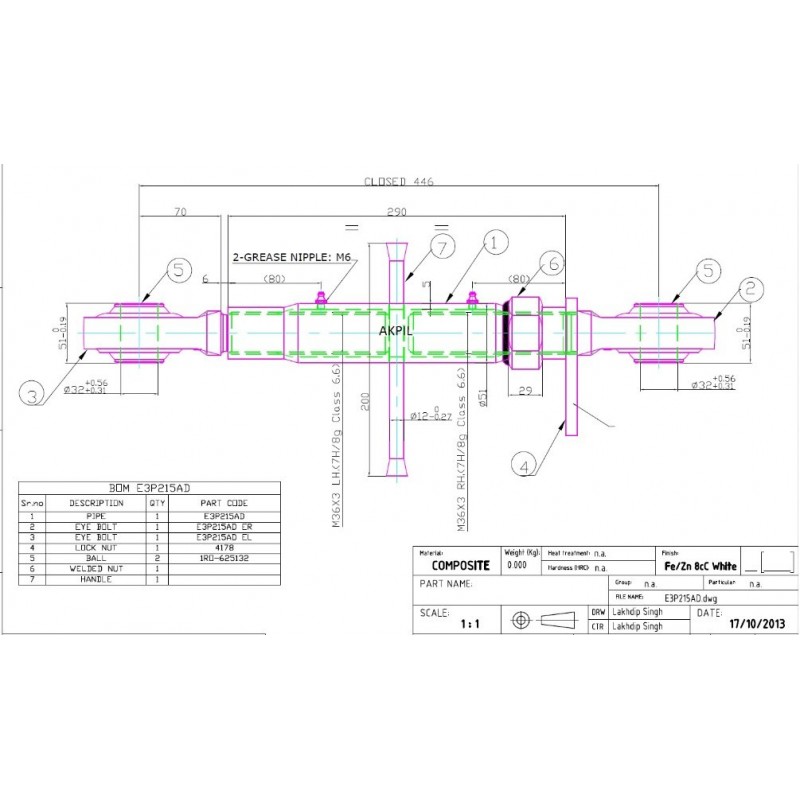 ŚRUBA RZYMSKA (ŁĄCZNIK CENTRALNY) L290/3