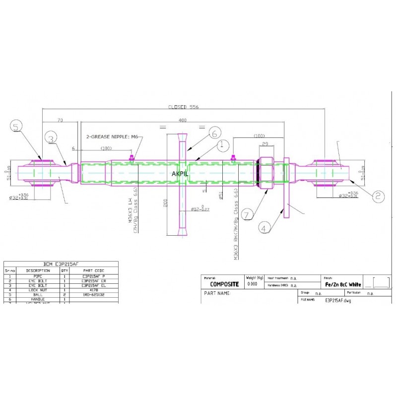 ŚRUBA RZYMSKA (ŁĄCZNIK CENTRALNY) L400/3