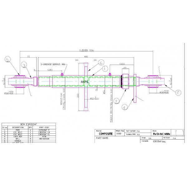 ŚRUBA RZYMSKA (ŁĄCZNIK CENTRALNY) L400/3