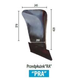 PRZEDPŁUŻEK PŁUGA KM80 I KM180 i  MAX PARA Z UCHWYTEM + łącznik górny odkładnicy z piersią (para) "RA"