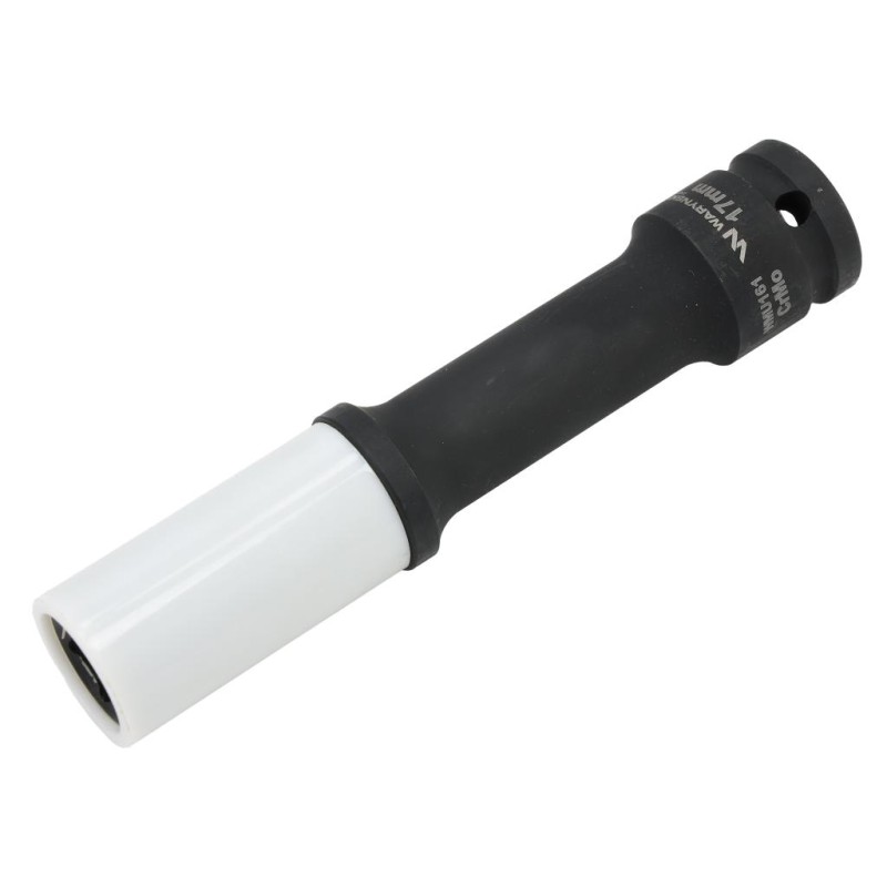 Nasadka udarowa, 1 2 ze stali CrMo 17mm długa 150mm z osłoną z tworzywa do felg aluminiowych