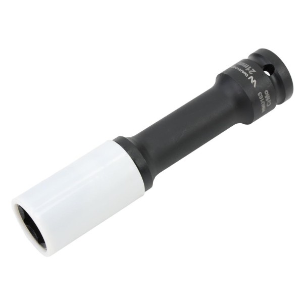 Nasadka udarowa, 1 2 ze stali CrMo 21mm długa 150mm z osłoną z tworzywa do felg aluminiowych